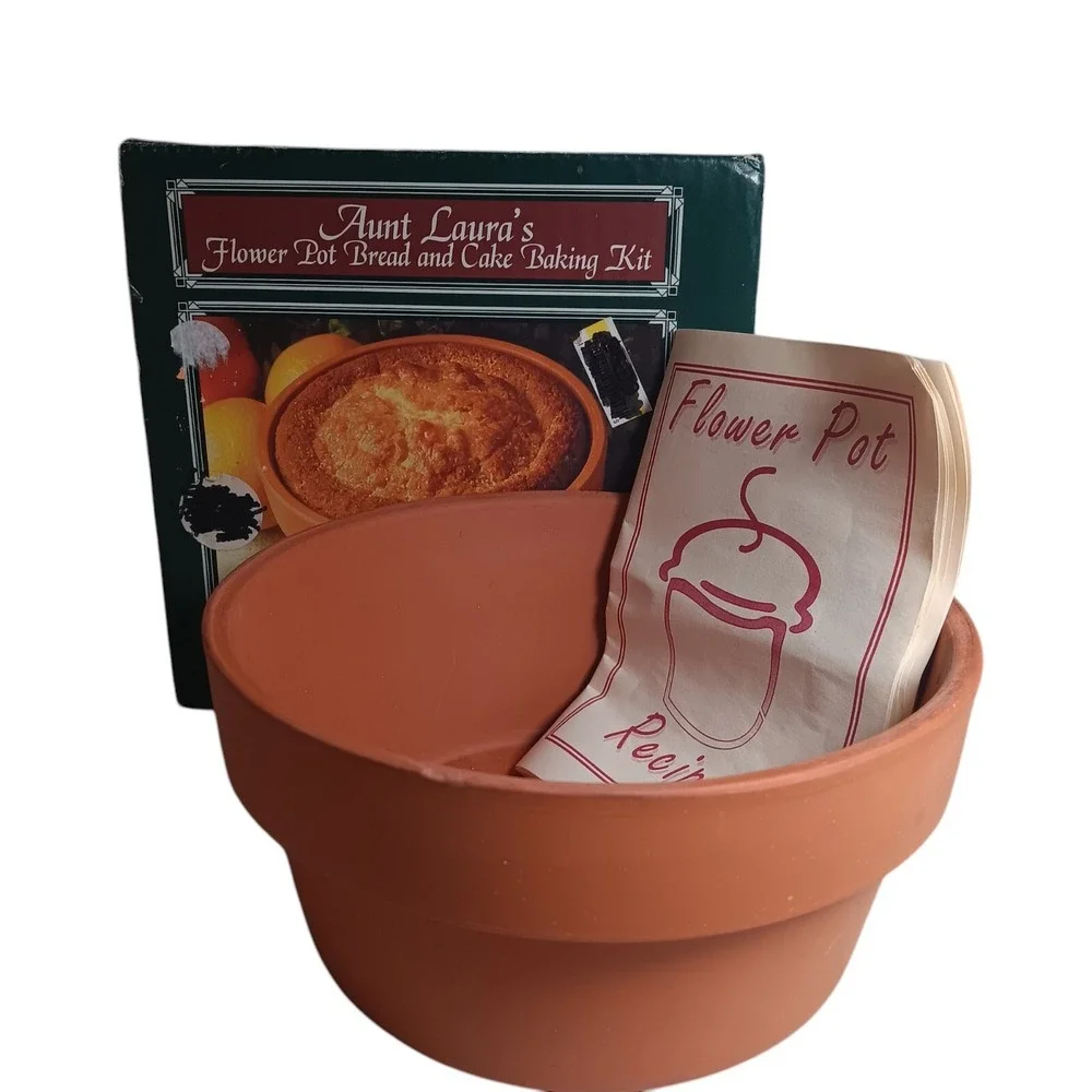 Aunt Lauras Flowerpot Bread & Cake Baking‎ Kit Pot Book Only no Ingredients Flaw
